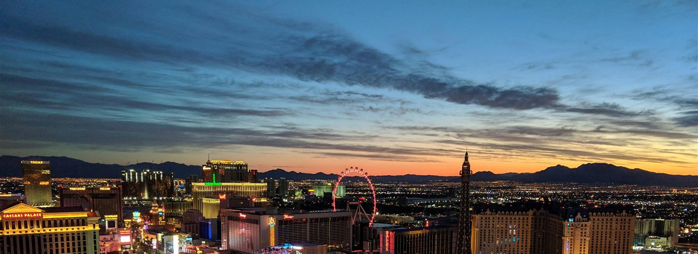 Aerial view of Las Vegas and the surrounding desert