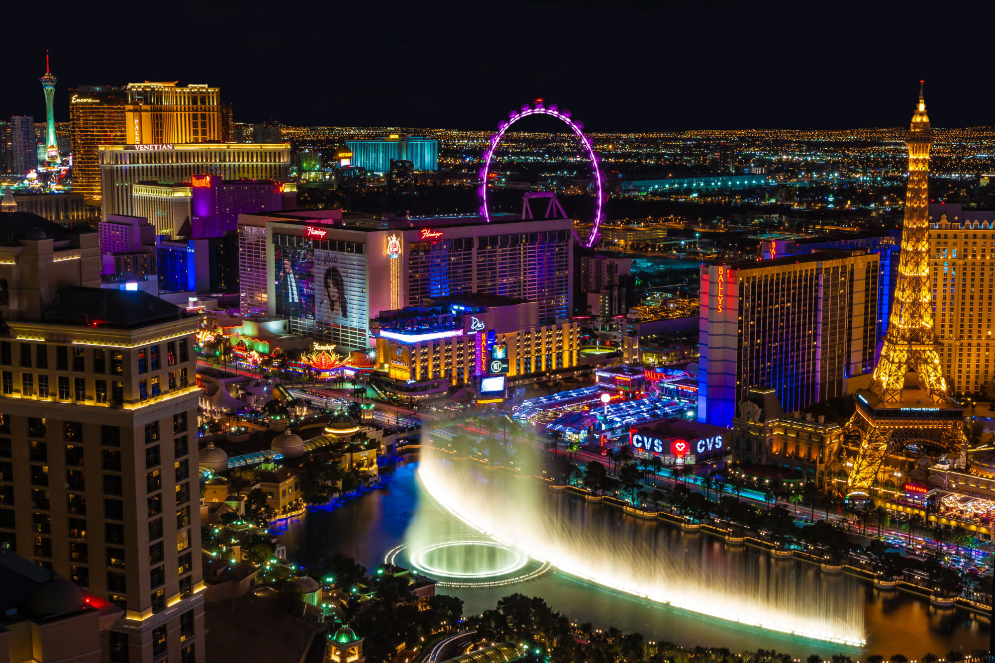 Overview of Las Vegas at night